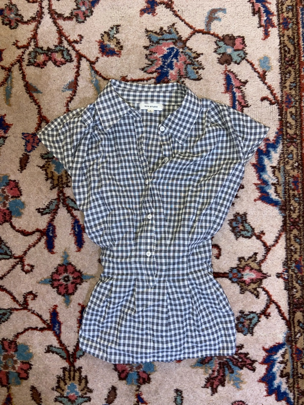 Max Studio Plaid Sleeveless Button-Down Top | Western Cottagecore Blouse